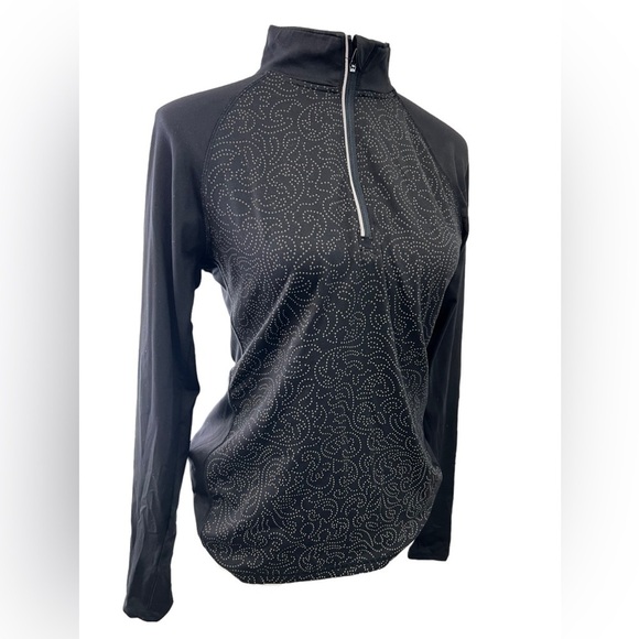 Old Navy active quarter zip pullover, black small petite - Picture 2 of 7